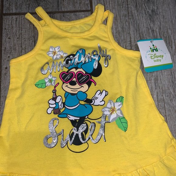 Disney Baby Minnie Mouse Amazingly Sweet Dress 18M Yellow NWT - Picture 3 of 8
